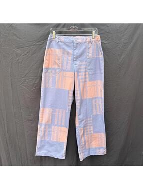 The Kit Lavender and Pink Pastel Plaid Patterned Wide Leg Pant Size 14 Women’s